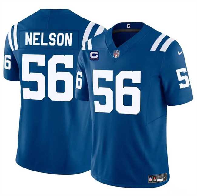 Men & Women & Youth Indianapolis Colts #56 Quenton Nelson Blue 2024 F.U.S.E. With 4-Star C Patch Vapor Limited Stitched Jersey